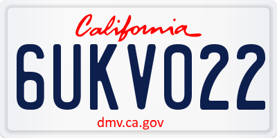 CA license plate 6UKV022