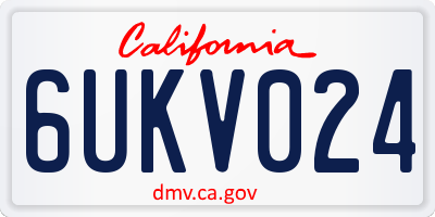 CA license plate 6UKV024