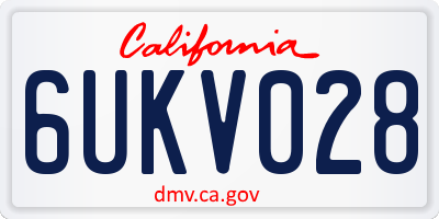 CA license plate 6UKV028