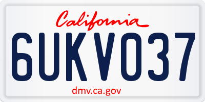 CA license plate 6UKV037