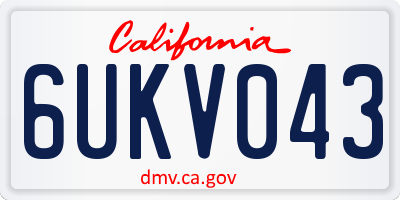 CA license plate 6UKV043