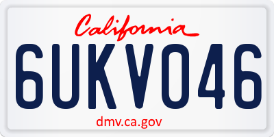 CA license plate 6UKV046