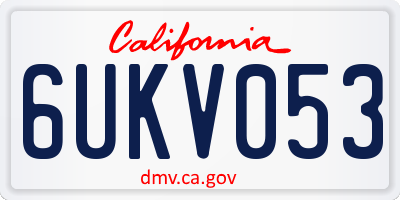 CA license plate 6UKV053