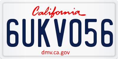 CA license plate 6UKV056