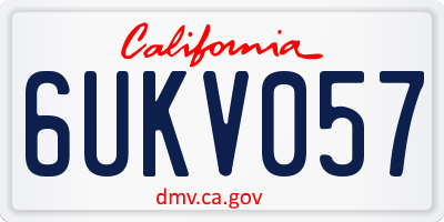 CA license plate 6UKV057
