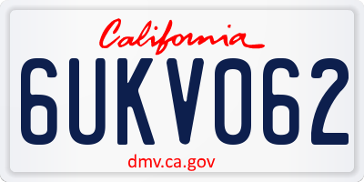 CA license plate 6UKV062