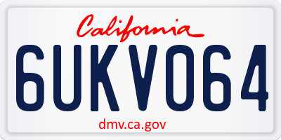 CA license plate 6UKV064