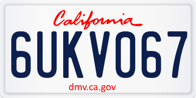 CA license plate 6UKV067