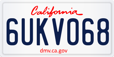 CA license plate 6UKV068