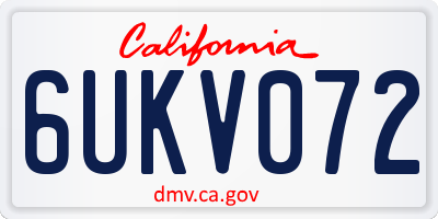 CA license plate 6UKV072