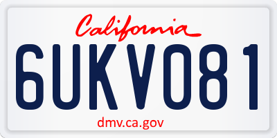 CA license plate 6UKV081