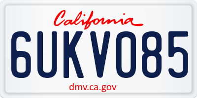 CA license plate 6UKV085