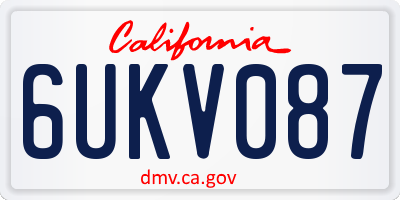 CA license plate 6UKV087