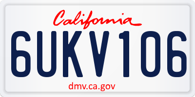 CA license plate 6UKV106