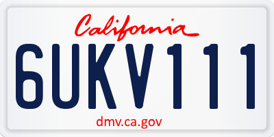 CA license plate 6UKV111