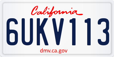 CA license plate 6UKV113