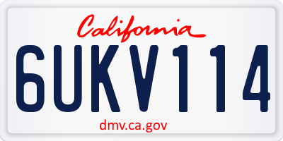 CA license plate 6UKV114