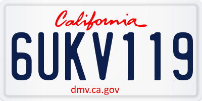 CA license plate 6UKV119