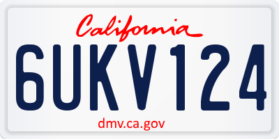 CA license plate 6UKV124