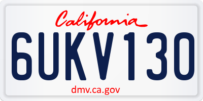 CA license plate 6UKV130