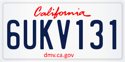 CA license plate 6UKV131