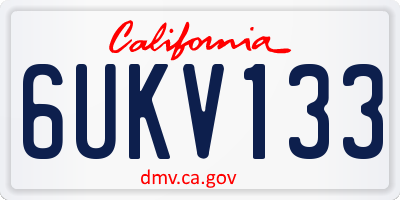 CA license plate 6UKV133