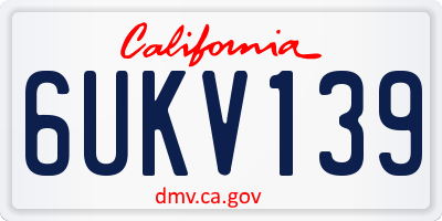 CA license plate 6UKV139