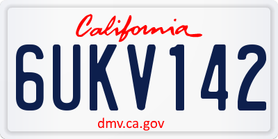 CA license plate 6UKV142