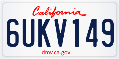 CA license plate 6UKV149