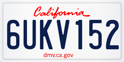 CA license plate 6UKV152