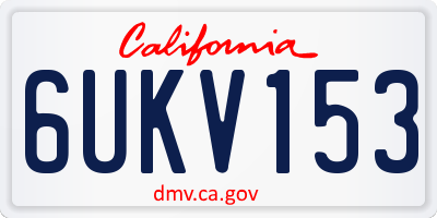 CA license plate 6UKV153