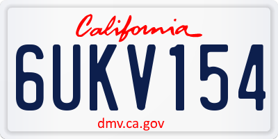 CA license plate 6UKV154