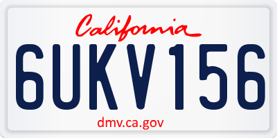 CA license plate 6UKV156