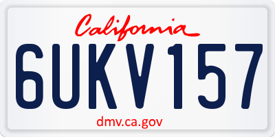 CA license plate 6UKV157