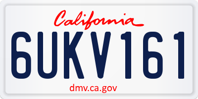 CA license plate 6UKV161