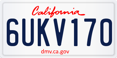 CA license plate 6UKV170