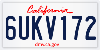 CA license plate 6UKV172