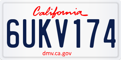 CA license plate 6UKV174