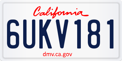 CA license plate 6UKV181