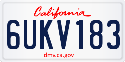 CA license plate 6UKV183