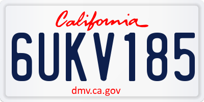 CA license plate 6UKV185