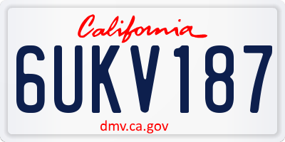 CA license plate 6UKV187