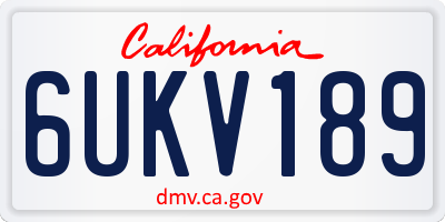 CA license plate 6UKV189
