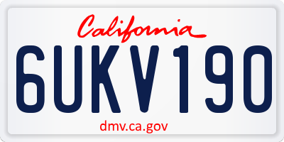 CA license plate 6UKV190