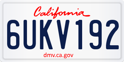 CA license plate 6UKV192