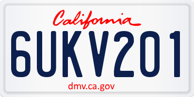 CA license plate 6UKV201