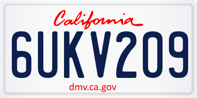 CA license plate 6UKV209
