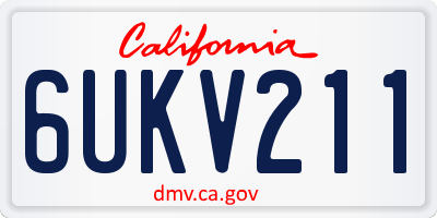 CA license plate 6UKV211