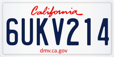 CA license plate 6UKV214