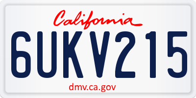 CA license plate 6UKV215